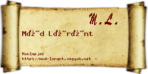 Mód Lóránt névjegykártya