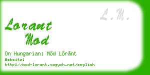lorant mod business card