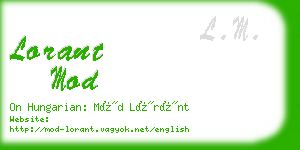 lorant mod business card